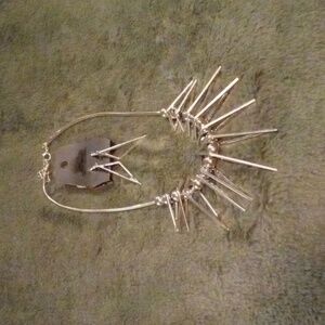 Silver tone necklace with matching earrings